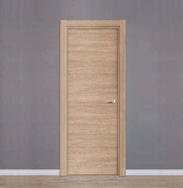 puerta laminada efecto madera de roble claro