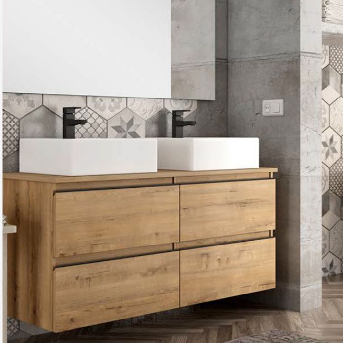 Mueble de 120 cm con cuatro cajones y encimera hidrófuga